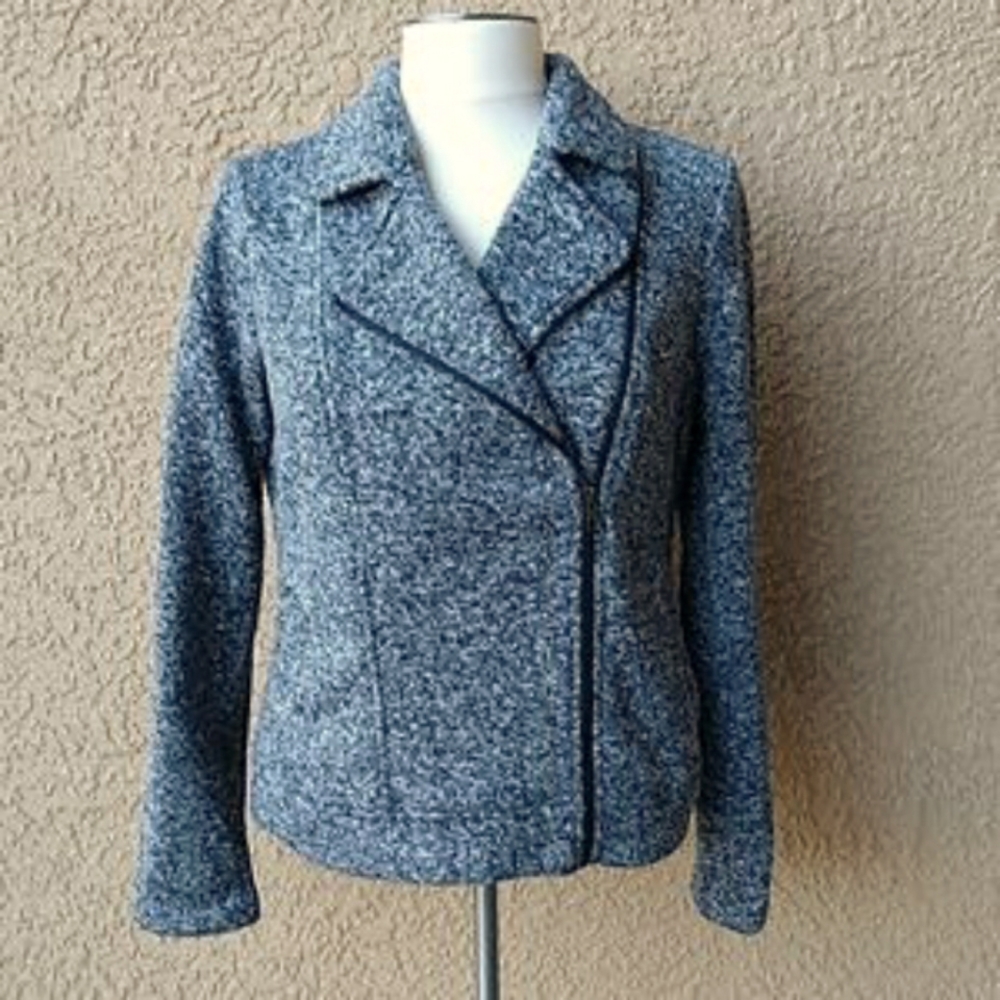 Banana Republic Fleece Lined Diagonal Zip Jacket NWT